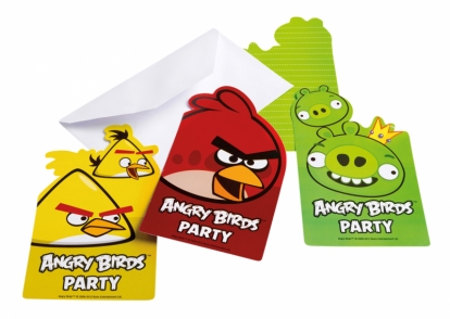 Kvietimai "Angry Birds" (6 vnt.)